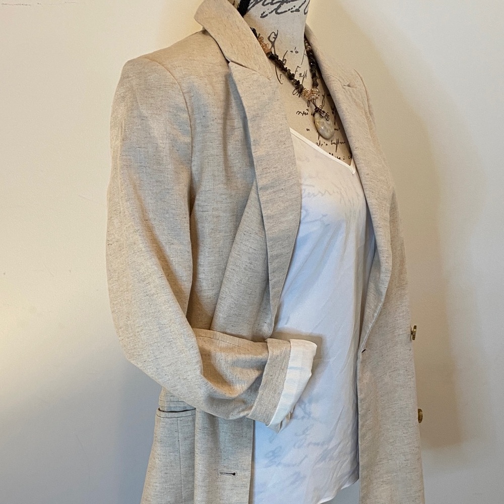 Banana Republic Natural linen Double-Breasted Blazer 8P